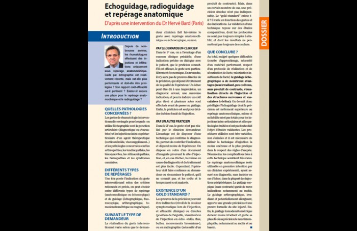 Echoguidage, radioguidage et repérage anatomique Echoguidage, radioguidage et repérage anatomique